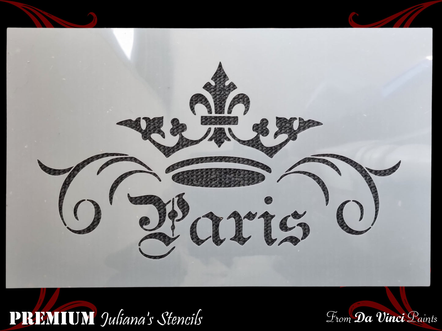 Paris with a crown PREMIUM artistic stencil 350mm x 210mm - Da Vinci Chalk Paint & Rustic home decor