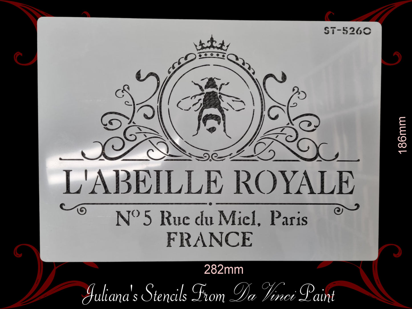 L'ABEILLE ROYALE BEE furniture paint stencil (A4 Size)