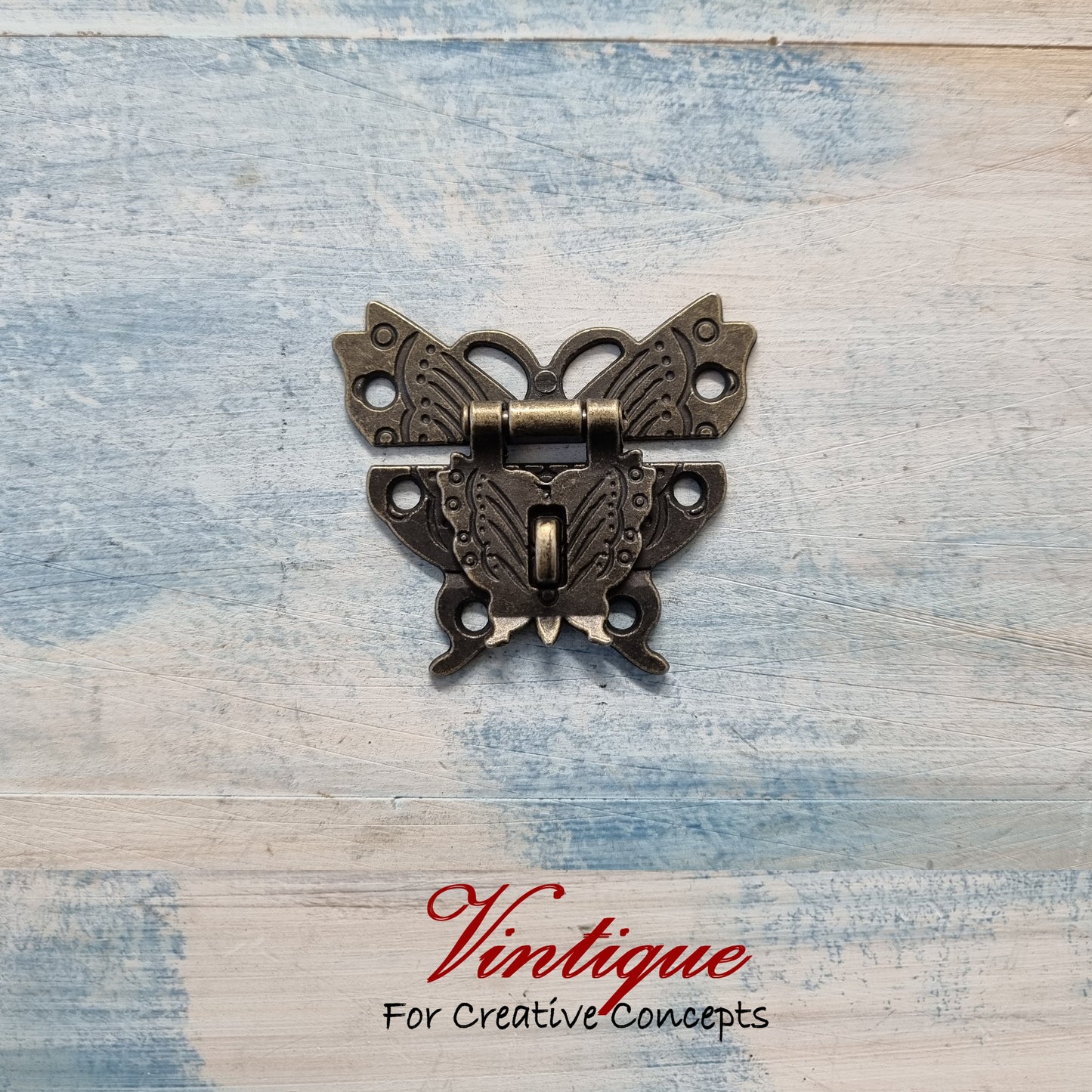 Victorian wooden chest butterfly latch 50mm x 43mm