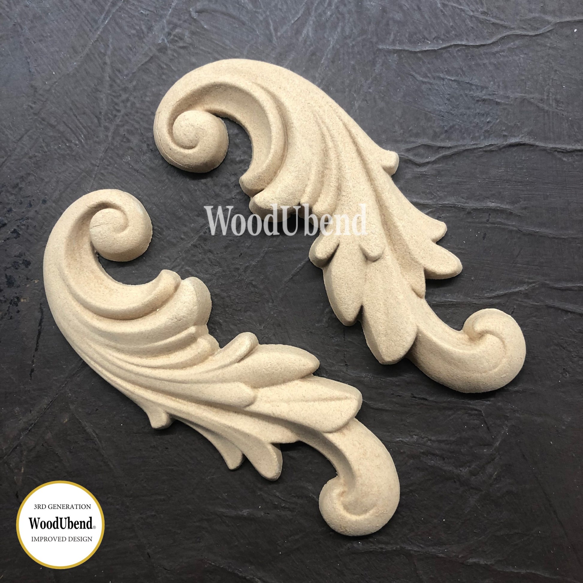 Pair of Decorative WooduBend Scrolls 12x5cms WUB1320 - Da Vinci Chalk Paint & Rustic home decor