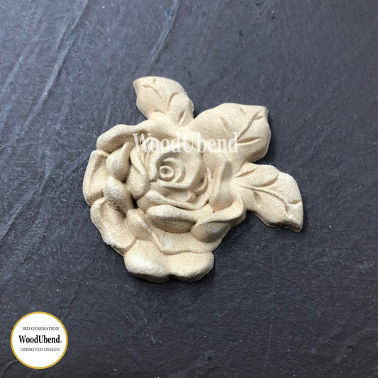Three Leaf Roses  5x5cm from WoodUBend (pack of 5 or sold individually) WUB0465 - Da Vinci Chalk Paint & Rustic home decor
