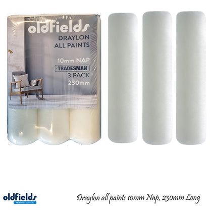 Tradesman 3 Pack Draylon All Paints Roller sleeves  by Oldfields
