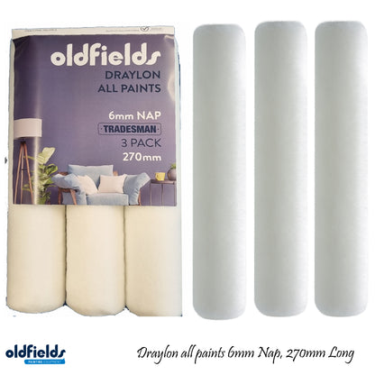 Tradesman 3 Pack Draylon All Paints Roller sleeves  by Oldfields
