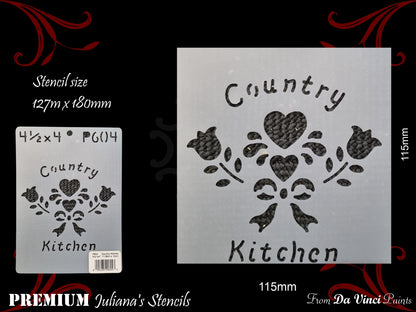 COUNTRY KITCHENS vintage furniture paint stencil 127mm x 180mm