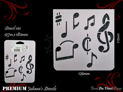 MUSIC NOTES Childrens Furniture Paint Stencil 180mm x 127mm