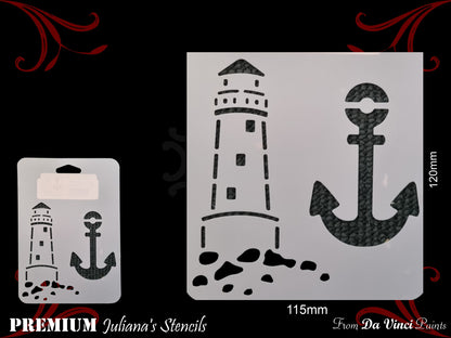 ANCHOR & LIGHTHOUSE Childrens Furniture Paint Stencil 127mm x 180mm