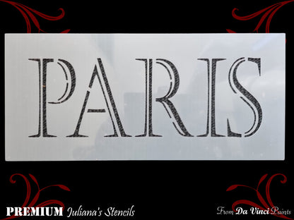 PARIS French PREMIUM furniture Paint stencil 300mm x 150mm - Da Vinci Chalk Paint & Rustic home decor