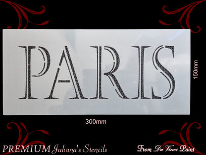 PARIS French PREMIUM furniture Paint stencil 300mm x 150mm - Da Vinci Chalk Paint & Rustic home decor