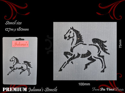 RUNNING HORSE furniture paint stencil 127mm x 180mm