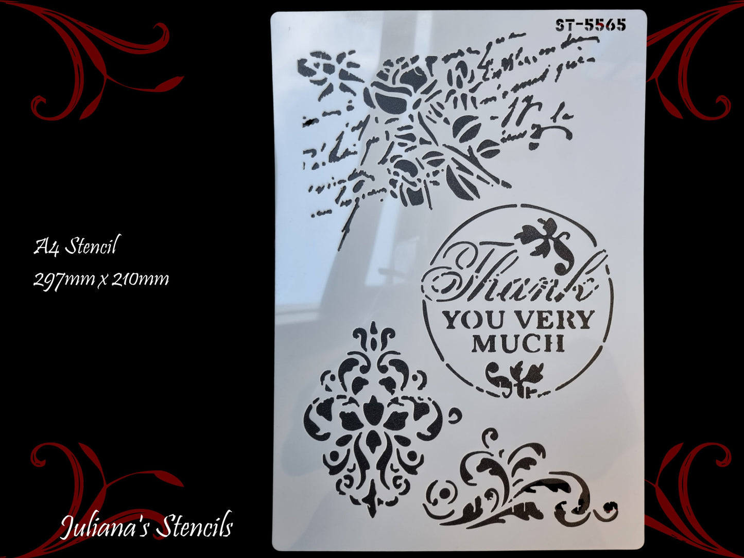 Thank you very much Cake & furniture paint stencil (A4 Size)