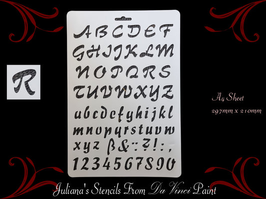 Alphabet Letters & Numbers  IMPULS BT FONT furniture paint stencil (A4 Size)