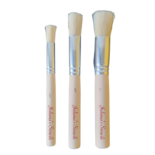 Stencil Brushes Wooden Handle & White Bristle (Artisan range) - Da Vinci Chalk Paint & Rustic home decor