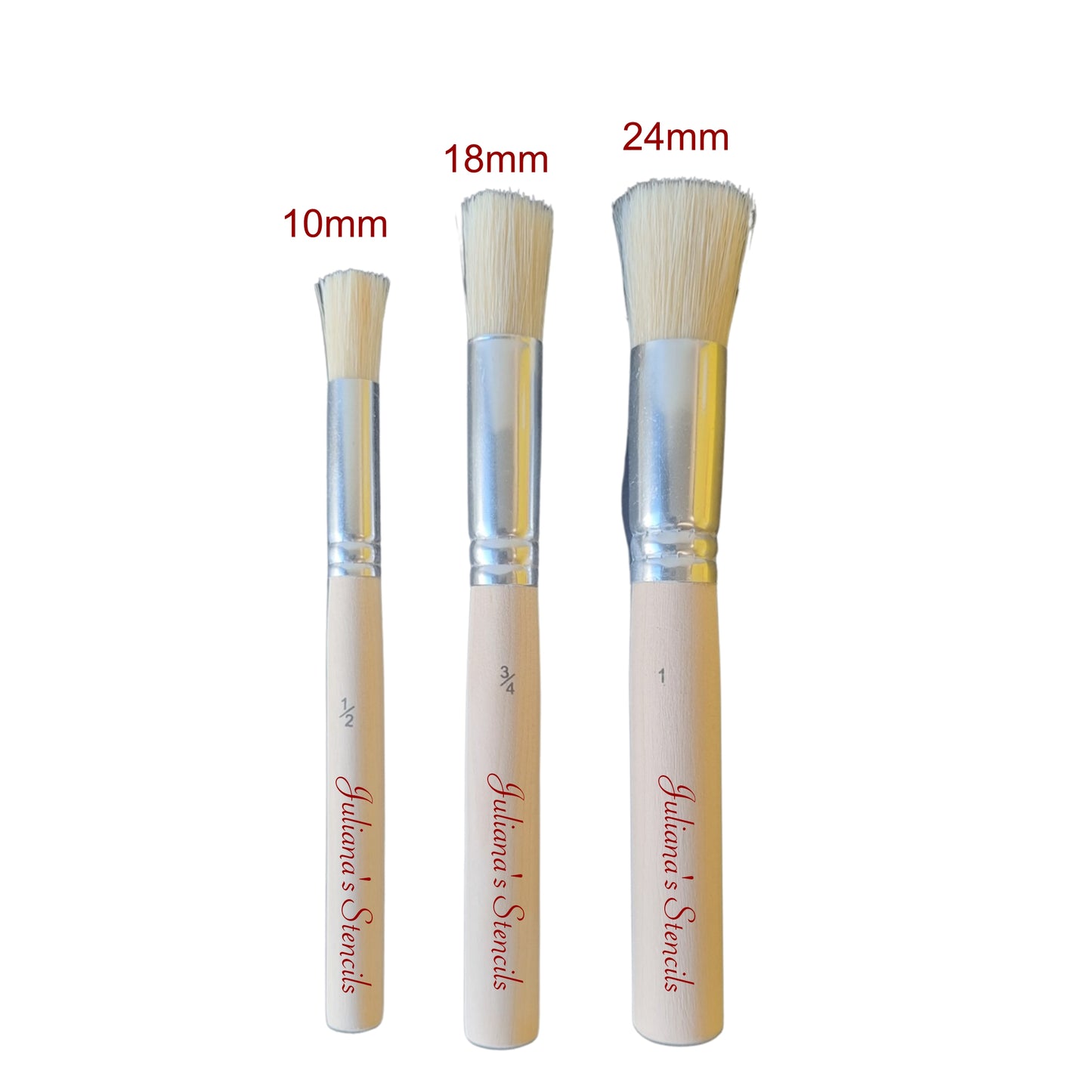 Stencil Brushes Wooden Handle & White Bristle (Artisan range) - Da Vinci Chalk Paint & Rustic home decor