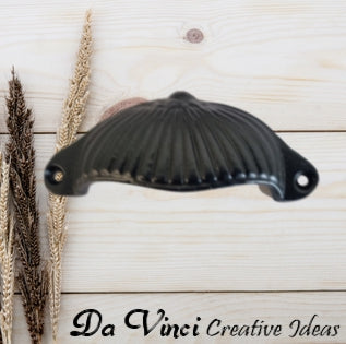 Cast Iron Half Moon Fluted with dome Cup Drawer Handle 105mm long - Da Vinci Chalk Paint & Rustic home decor