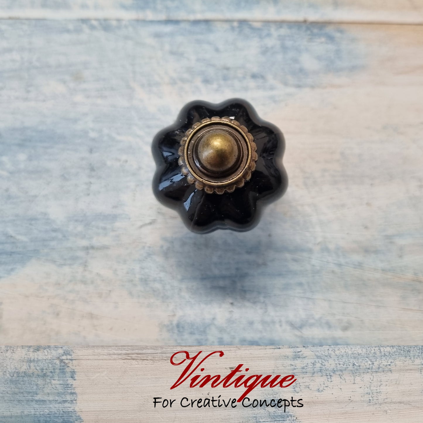 Vintage style acrylic cabinet knob 30mm-Tintoretto Black