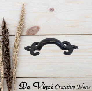 Cast Iron fleur de lis  cabinet handle 115mm long - Da Vinci Chalk Paint & Rustic home decor