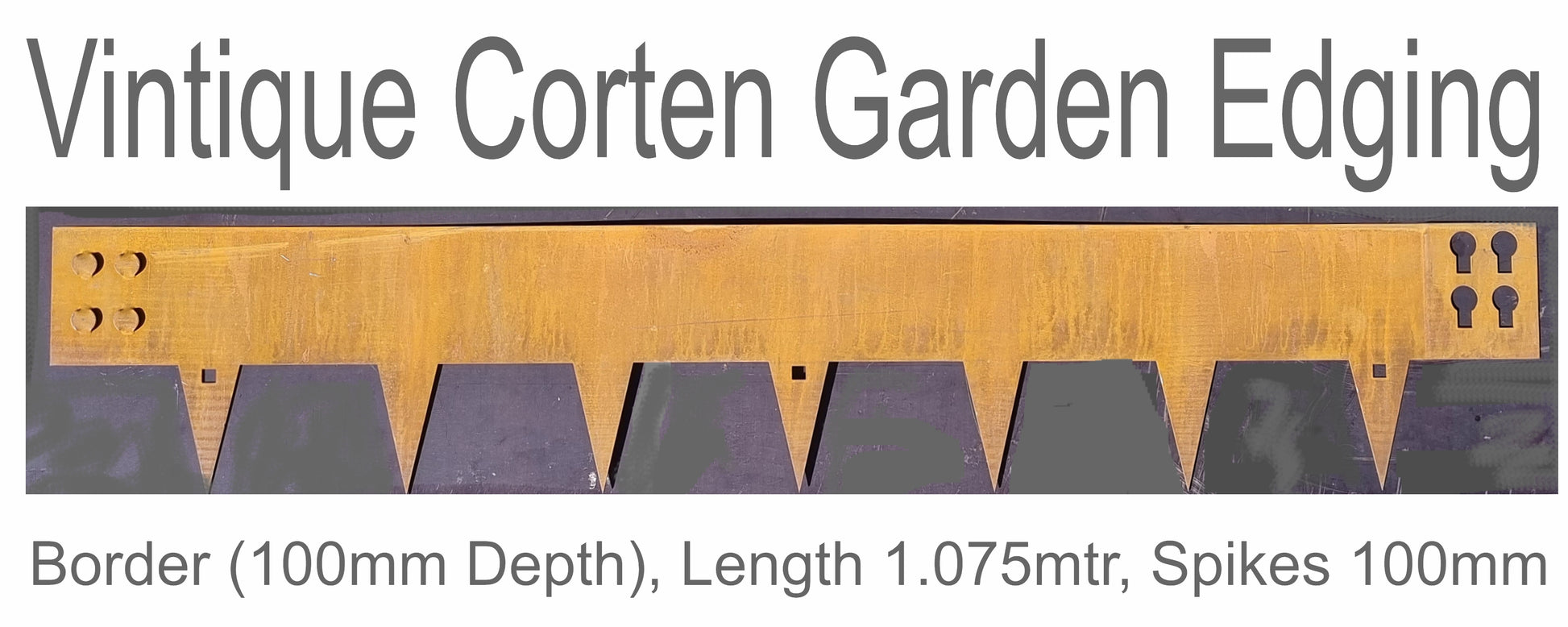 Corten Rusted Garden Edging 100mm x 1.075mtr length - Da Vinci Chalk Paint & Rustic home decor
