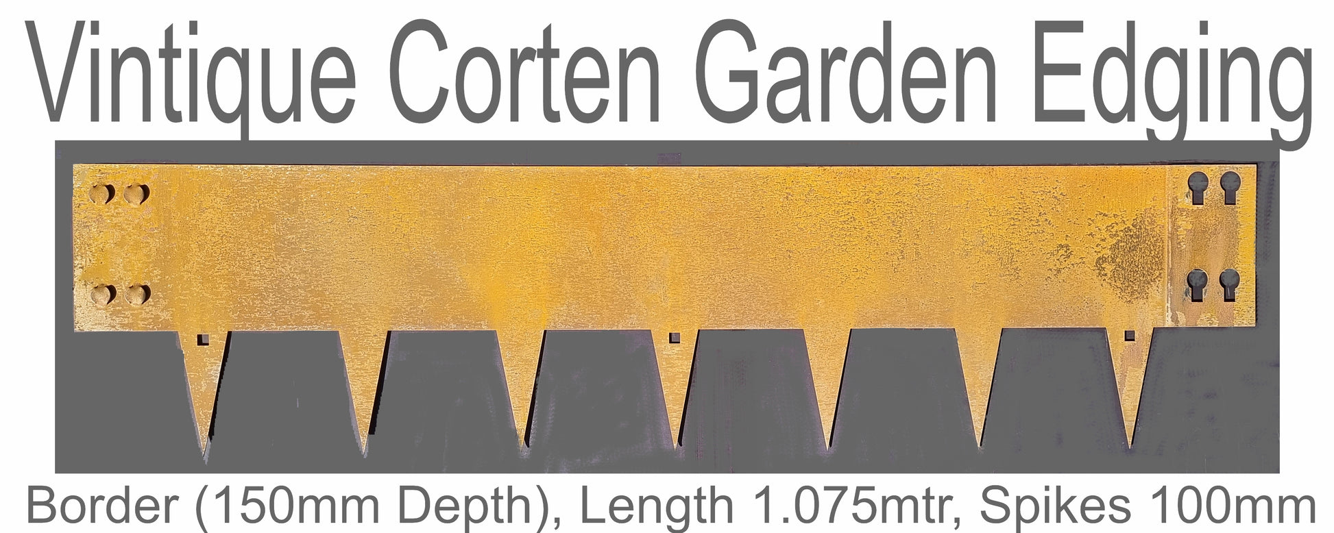 Corten Rusted Garden Edging 150mm x 1.075mtr length - Da Vinci Chalk Paint & Rustic home decor