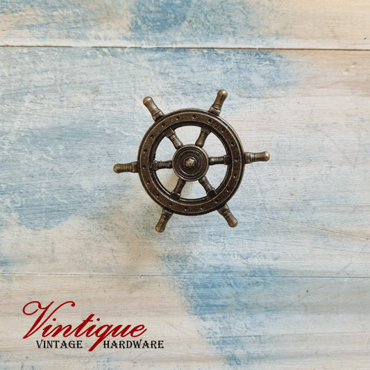 Vintage Ship Steering wheel 54mm diameter bronze Knob - Da Vinci Chalk Paint & Rustic home decor